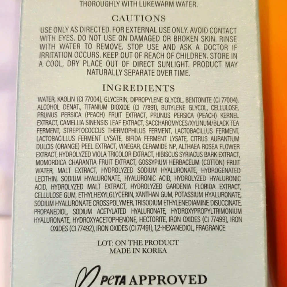 Byroe Peach Kombucha Tea Purifying Clay Mask 2.82 oz 80 ml
